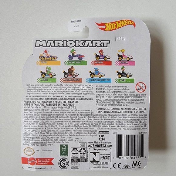 Hot Wheels Die-Cast Mario Kart LUIGI, new in package, Super Mario toy Nintendo - Picture 4 of 4